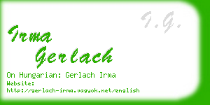 irma gerlach business card